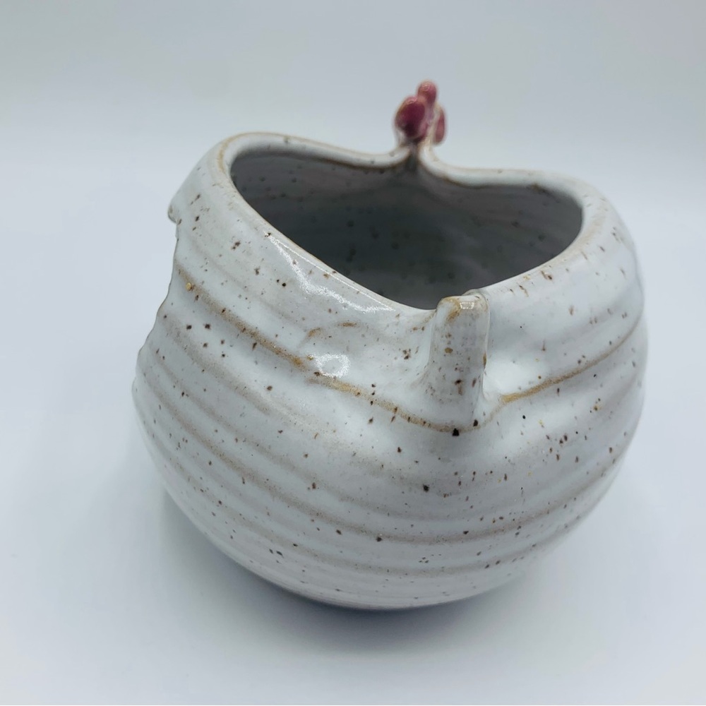 Rustic Handmade Hen Chicken Pottery Tealight Holder – Heart Cutout - Picture 5 of 10